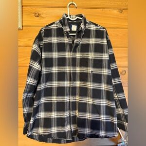 20X Black and White Plaid Button Down Shirt Size L